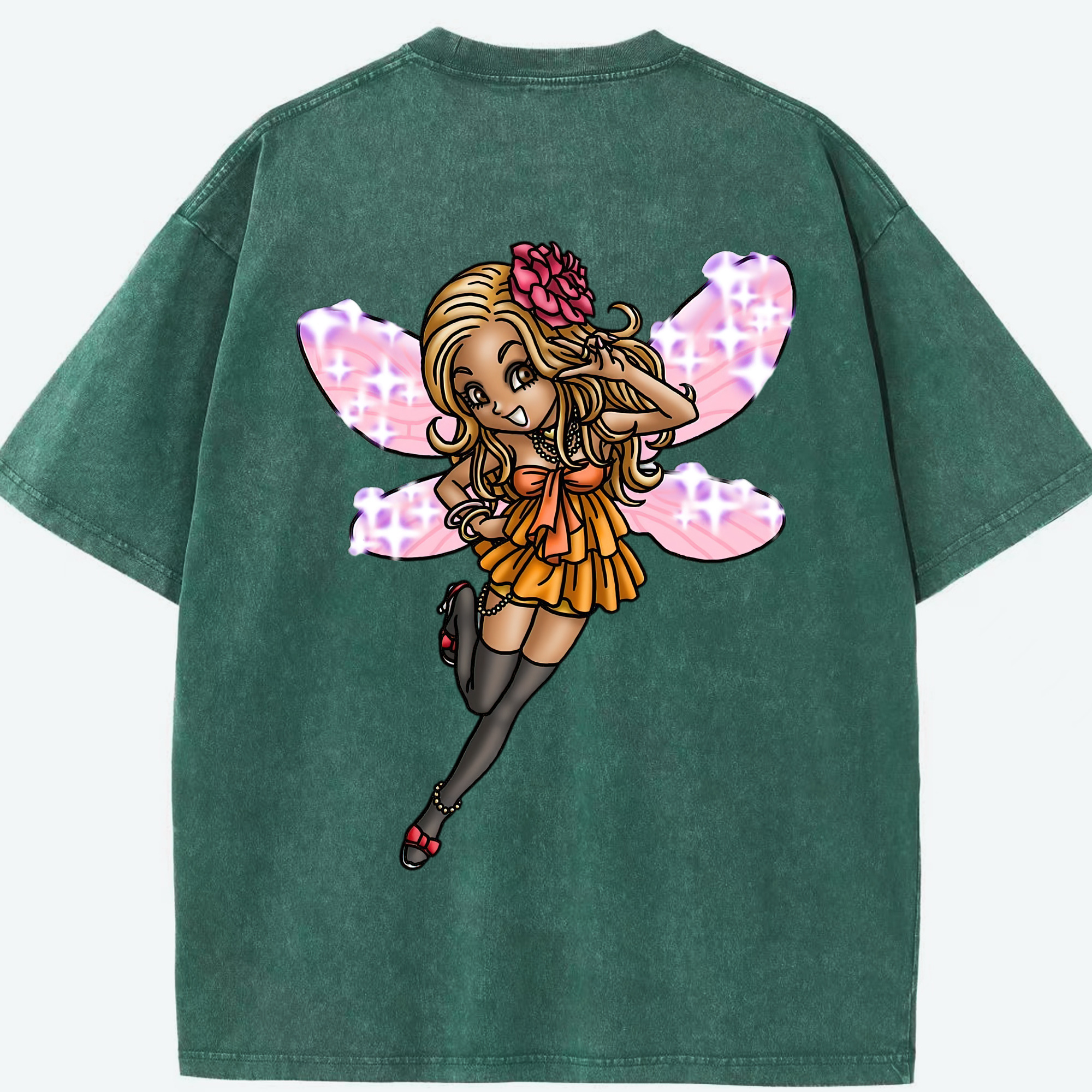 （画像用） ドラゴンクエスト Doragon Kuesuto Dragon Quest 綿100% ヴィンテージ風 半袖Tシャツ（背面プリント）